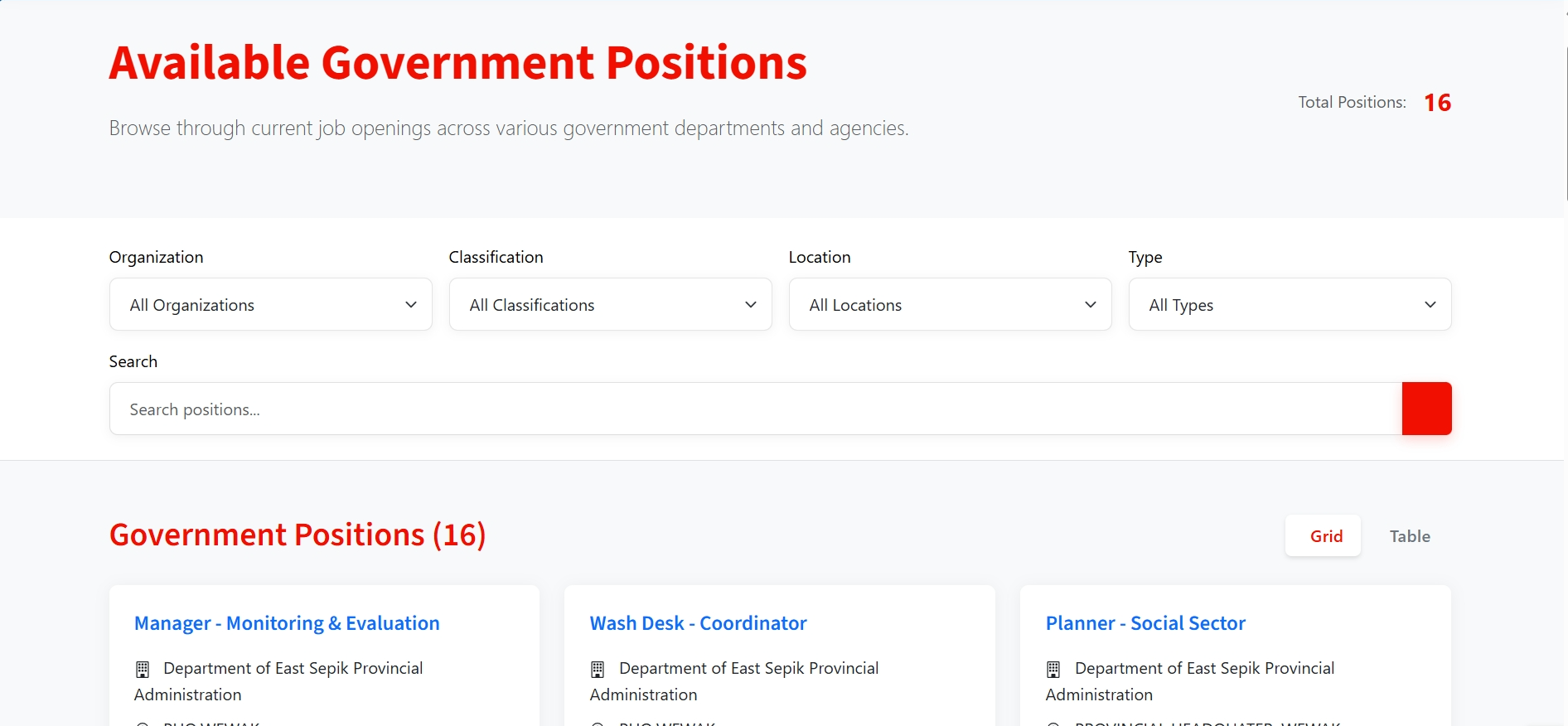 Job Listings