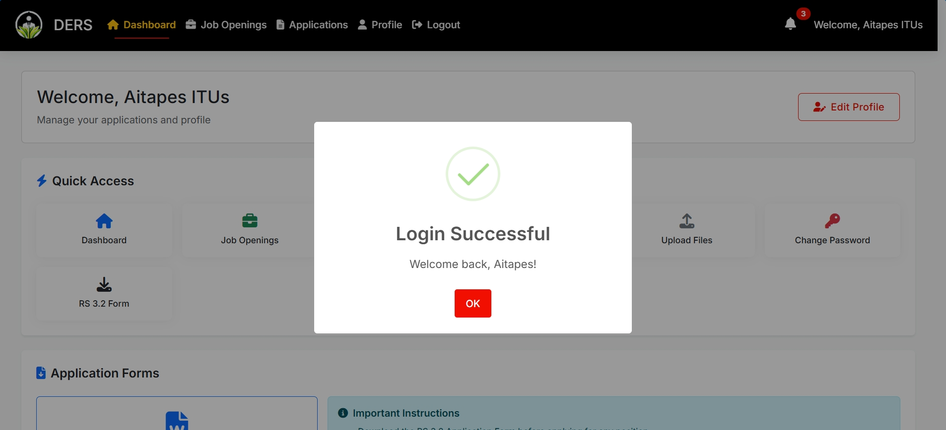 Successful Login